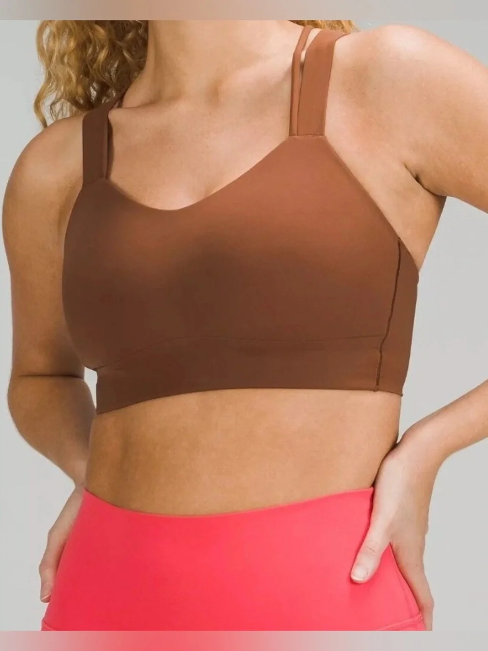 Lululemon Like a Cloud Longline Bra Light Support D/DD Cup Roasted Brown  4